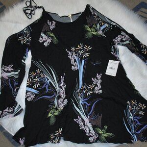 Free People Cold Shoulder Tie Shoulder Clear Skies Tunic Dress BOHO NWT Small